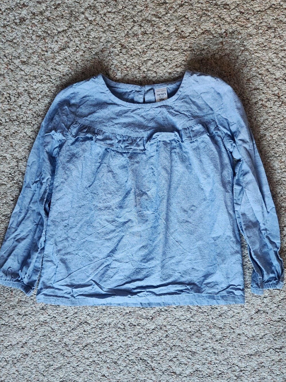 Carter's Chambray Ruffled Blouse 6/6x